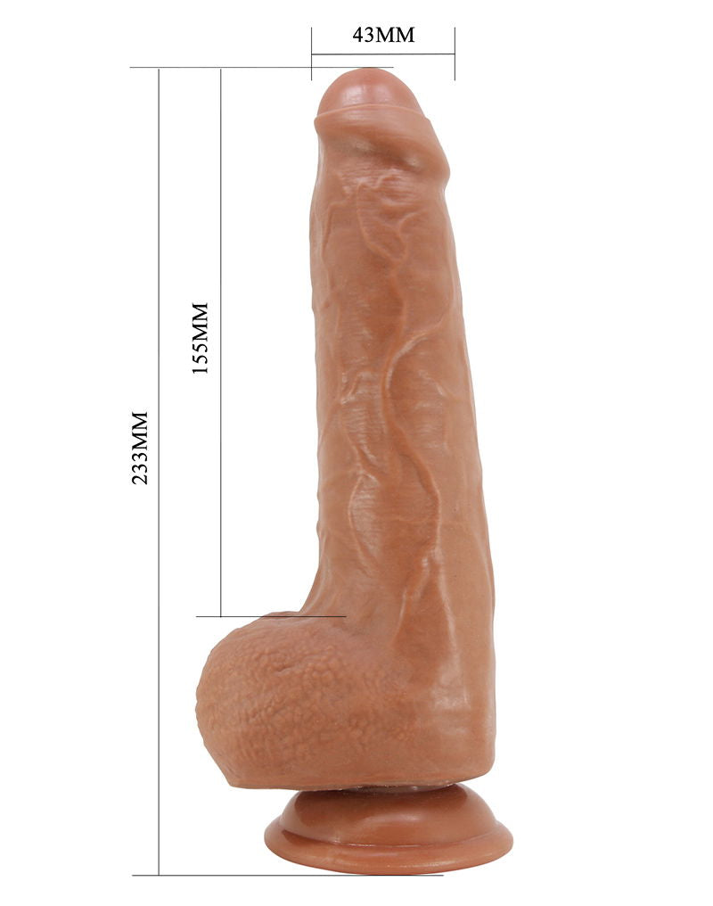Pretty Love - Draco - Sliding Skin Realistic Dildo 23,3cm - Bruin