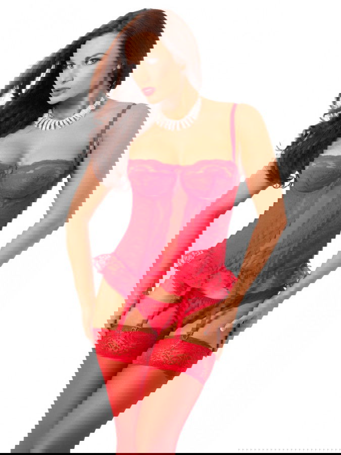 Amorable by Rimba - Corset (3 delig) - Rood