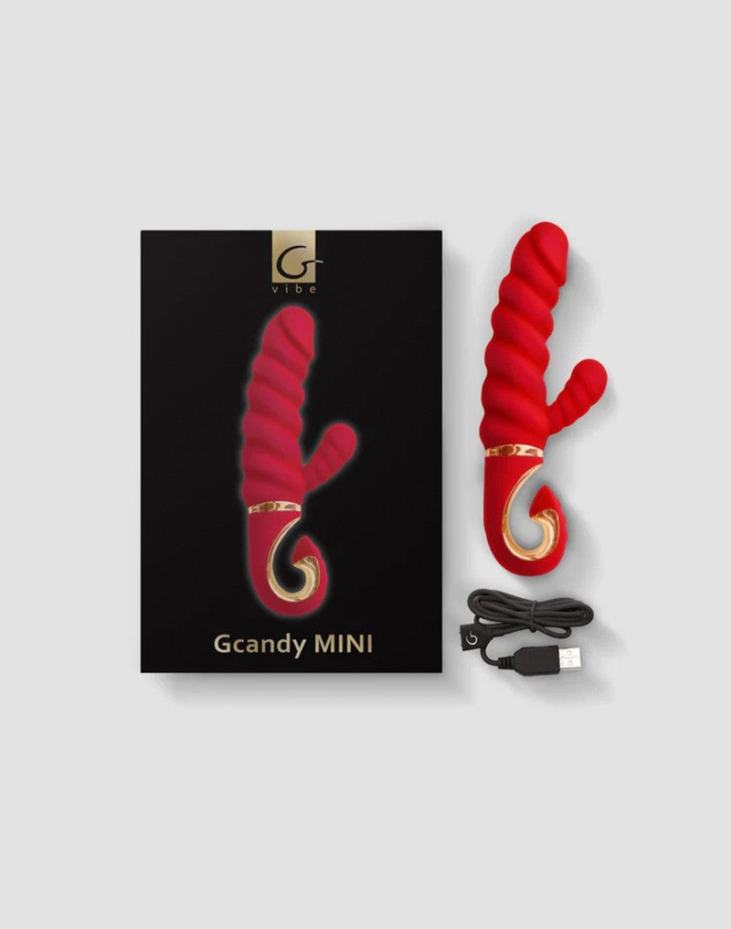 Gvibe - GCandy Mini - Geribbelde Rabbit Vibrator - Rood