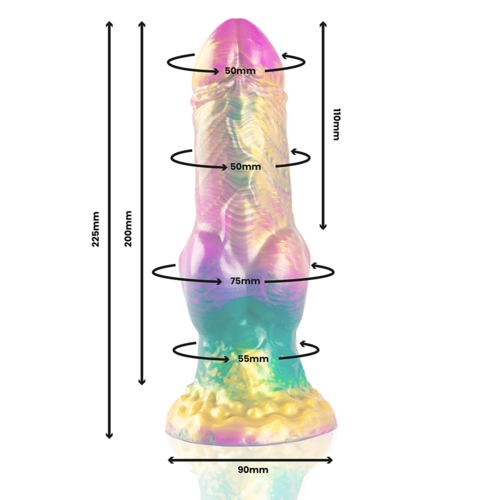 Epic - Iris dildo met regenboogtesticles