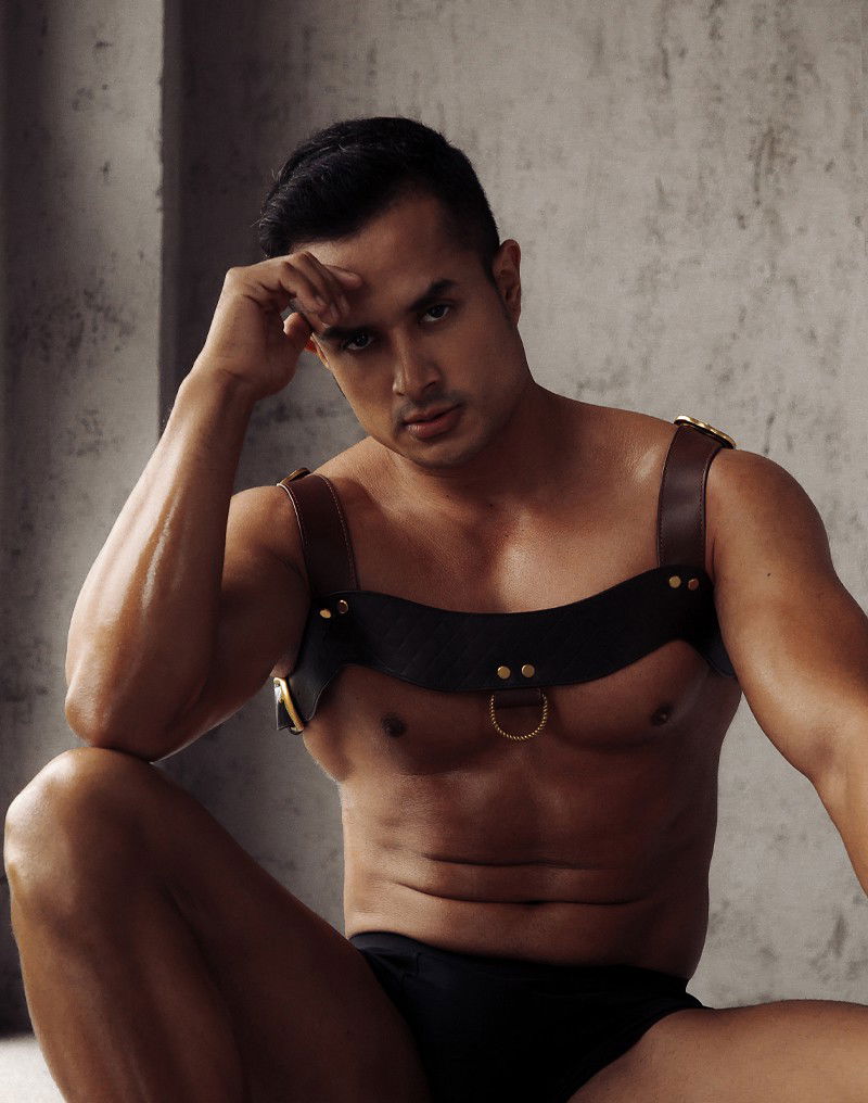 Liebe Seele - Leren Borstharnas - Zwart, Bruin & Goud