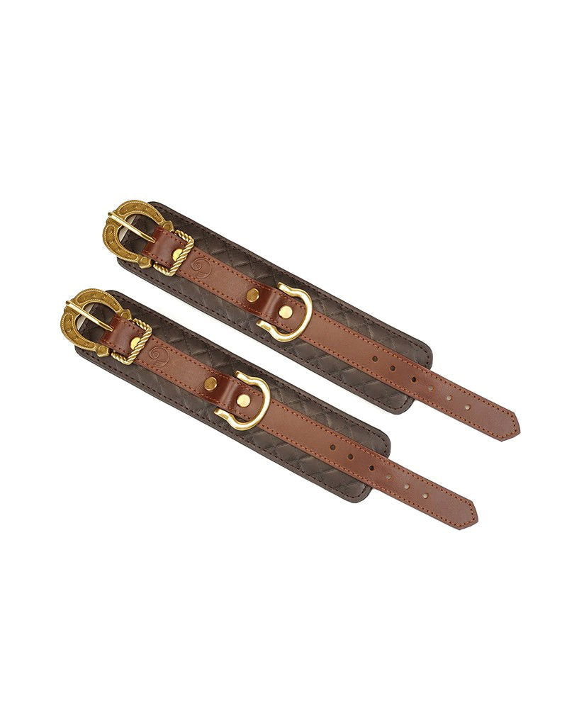 Liebe Seele - Leren Handboeien - Zwart, Bruin & Goud