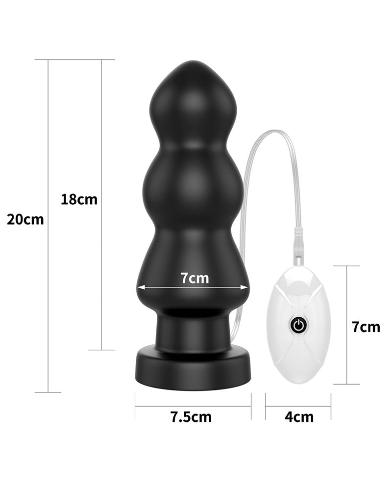 LoveToy - King Size Vibrating Anal Rigger 20 cm - Zwart