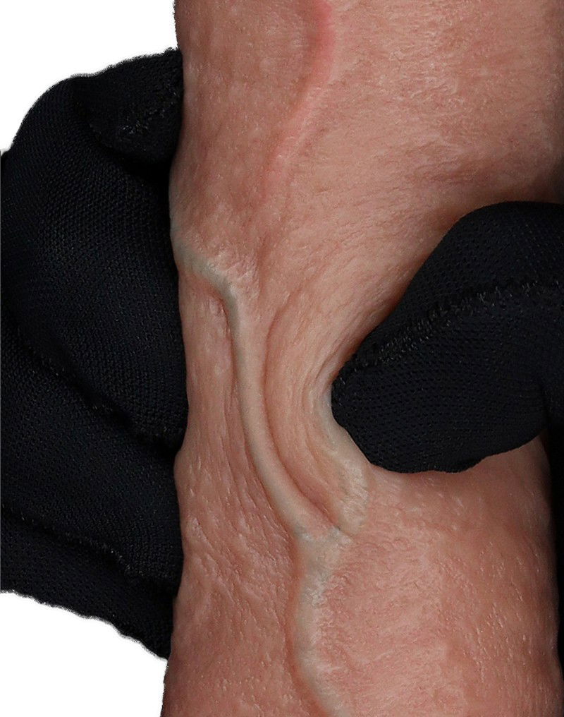 LoveToy - Dubbellaagse siliconen dildo 19,5 cm (Ø 3,7 cm) - Bruin