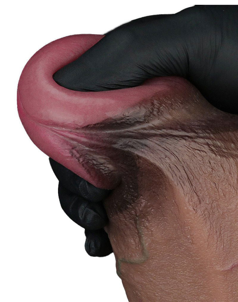 LoveToy - Dubbellaagse siliconen dildo XXL 24.6 cm (Ø 7 cm) - Bruin