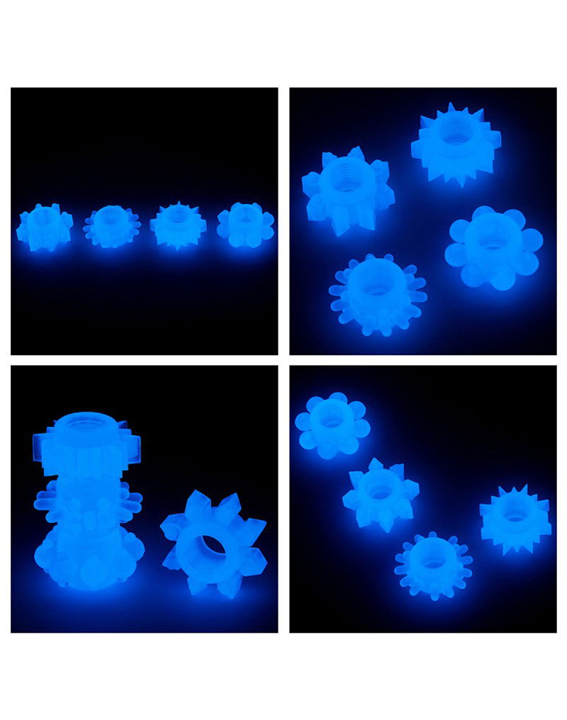 LoveToy - Lumino Play Cock Ring Set van 4 - Glow in the Dark