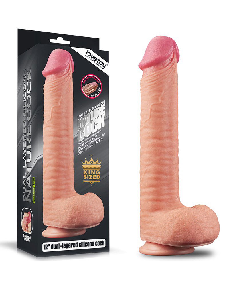 LoveToy - Realistic Dildo 30.5 cm - Nude