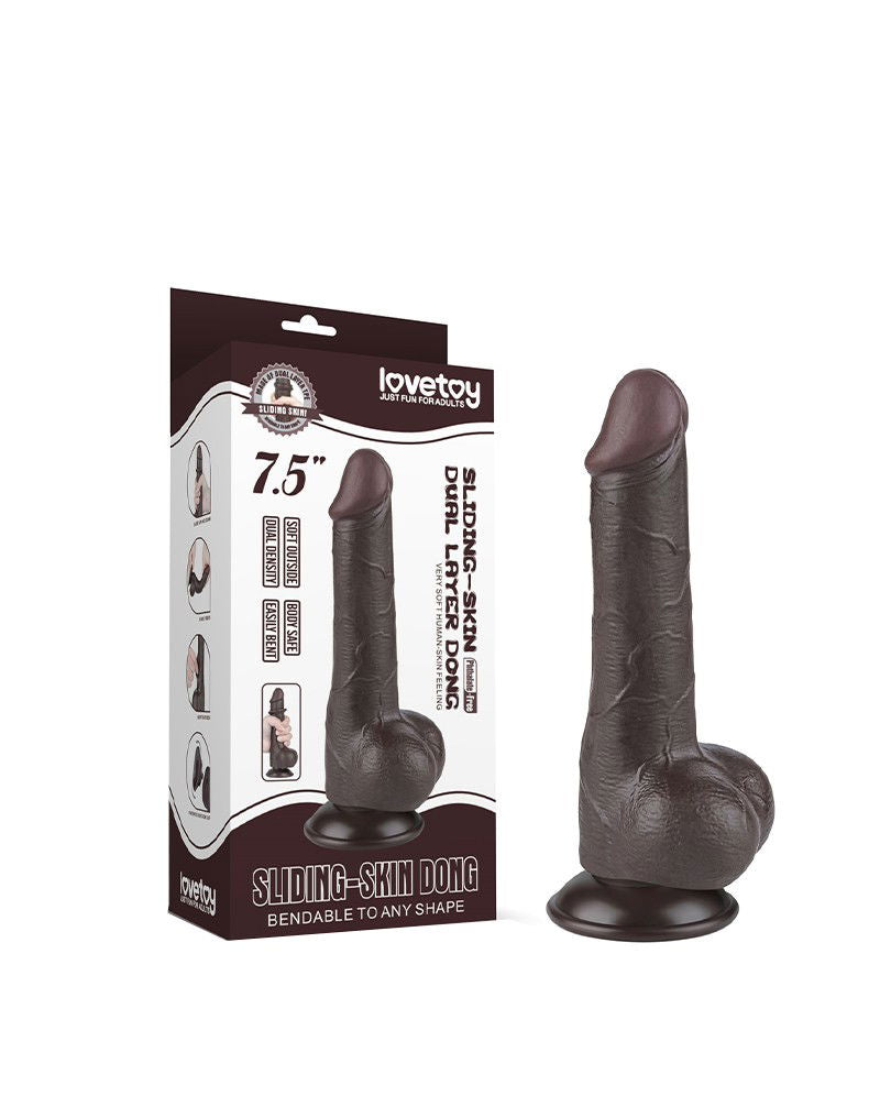 LoveToy - Aftrekbare dildo 19,5 cm (Ø 3,6 cm) - Zwart