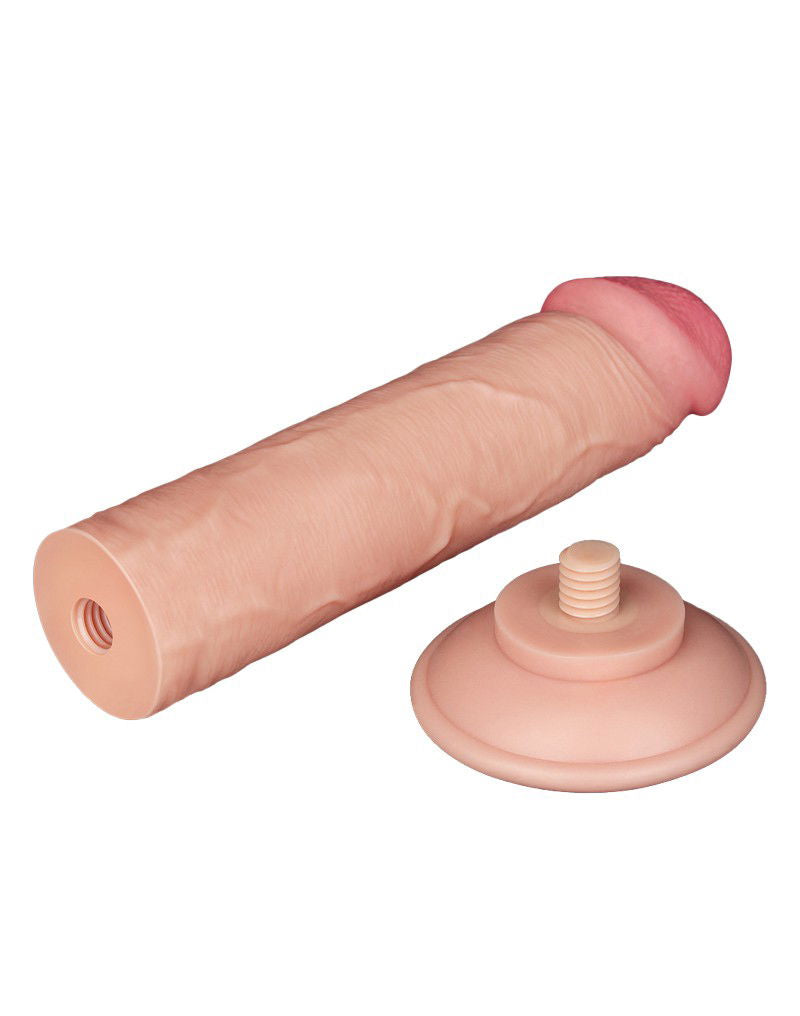 LoveToy - Glijdende Huid Dildo 20 cm (Ø 3.8 cm) - Nude