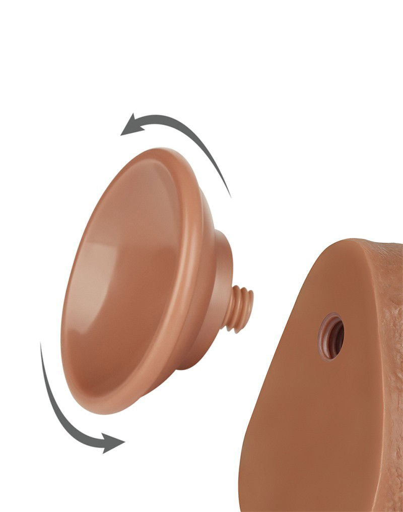 LoveToy - Sliding Skin Dildo 20 cm (Ø 4 cm) - Bruin