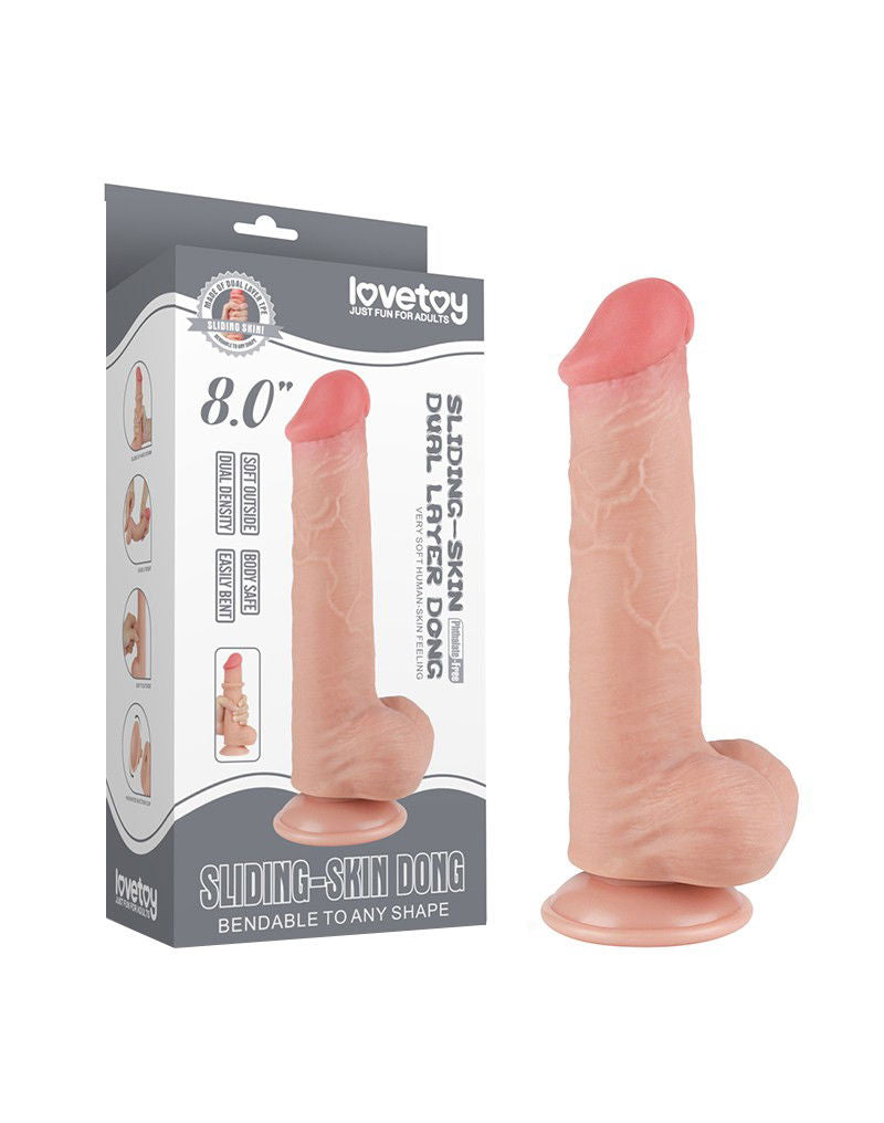LoveToy - Glijdende Huid Dildo 20.8 cm (Ø 4 cm) - N