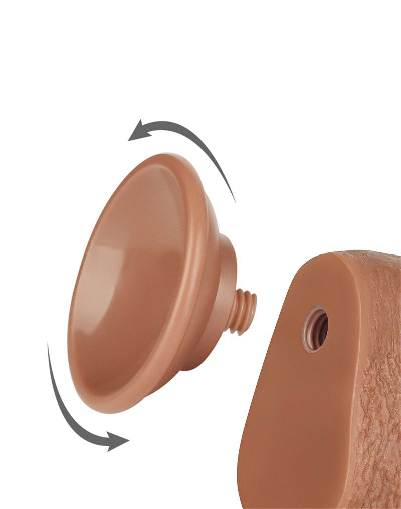 LoveToy - Sliding Skin Dildo 22 cm (Ø 3,7 cm) - Bruin