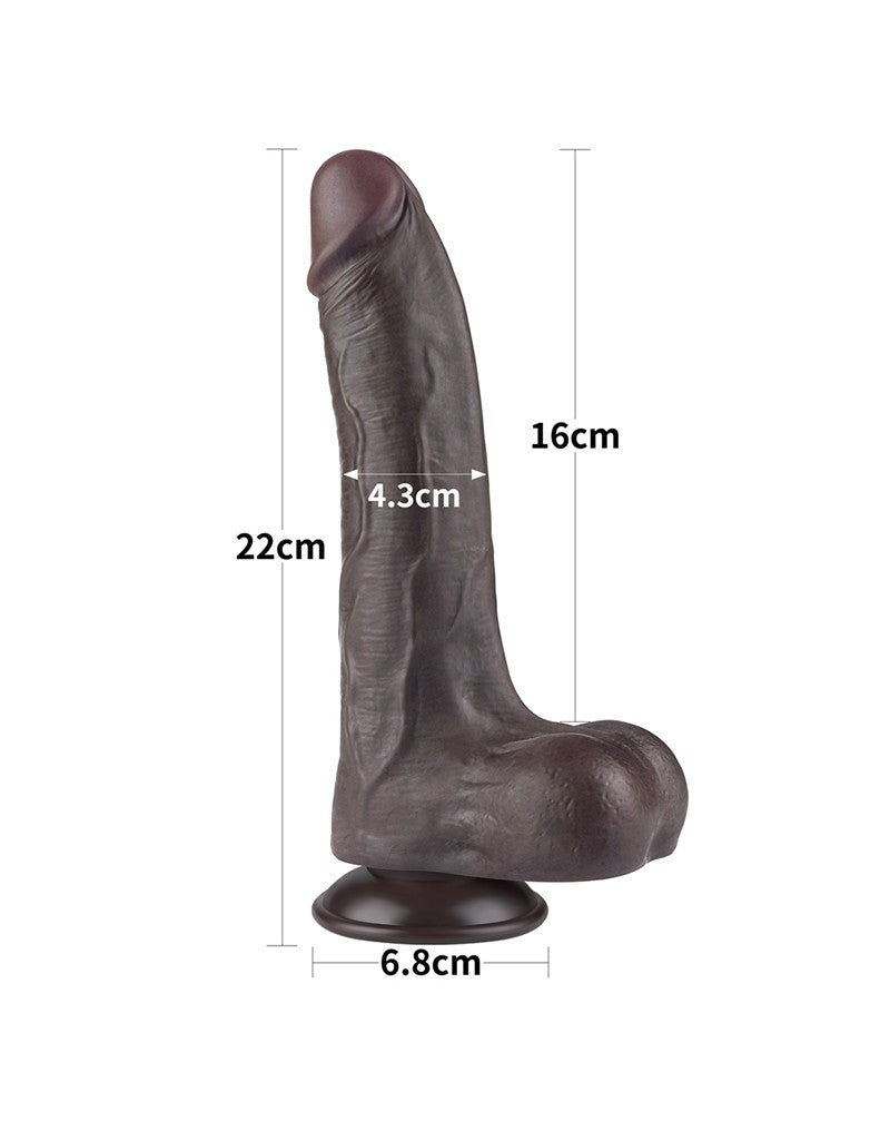 LoveToy - Aftrekbare dildo 22 cm (Ø 4,3 cm) - Zwart