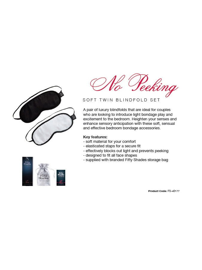 No Peeking - FSoG Soft Blindfold Twin Pack
