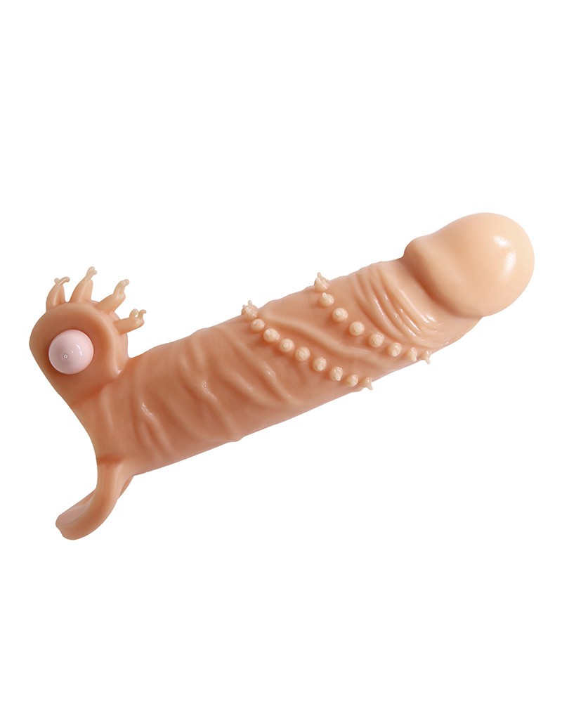 Pretty Love - Connor - Penis Sleeve Vibrator met Clitoris Stimulator - Nude