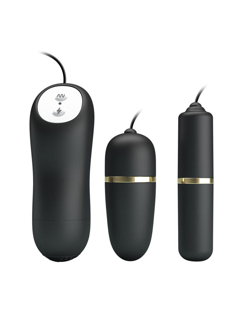 Pretty Love - Electrische Stimulatie Bullets Set - Zwart