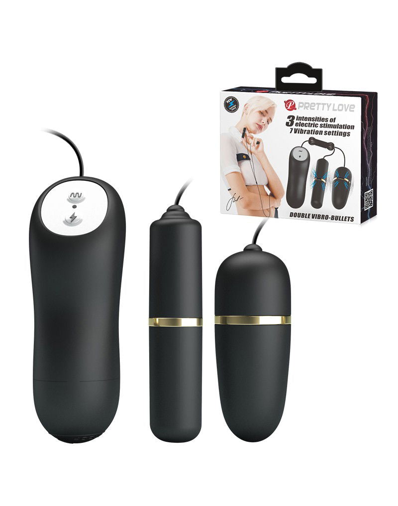 Pretty Love - Electrische Stimulatie Bullets Set - Zwart