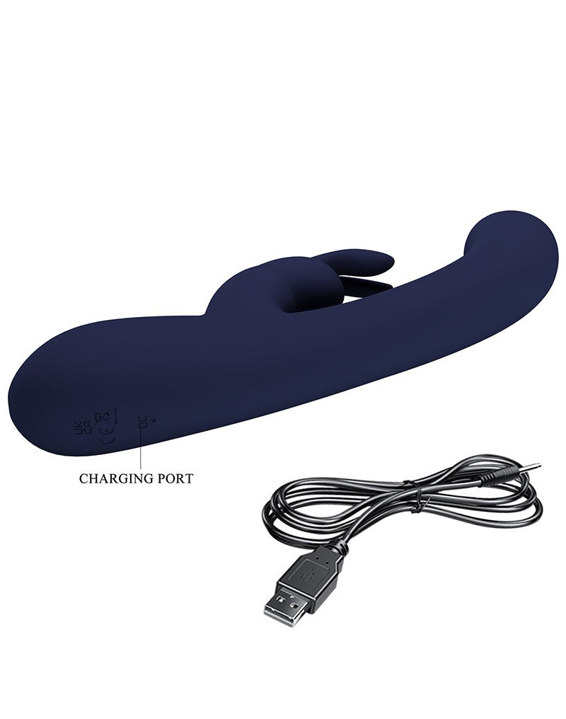 Pretty Love - Lamar - Rabbit Vibrator met Digitaal LED Display - Donkerblauw