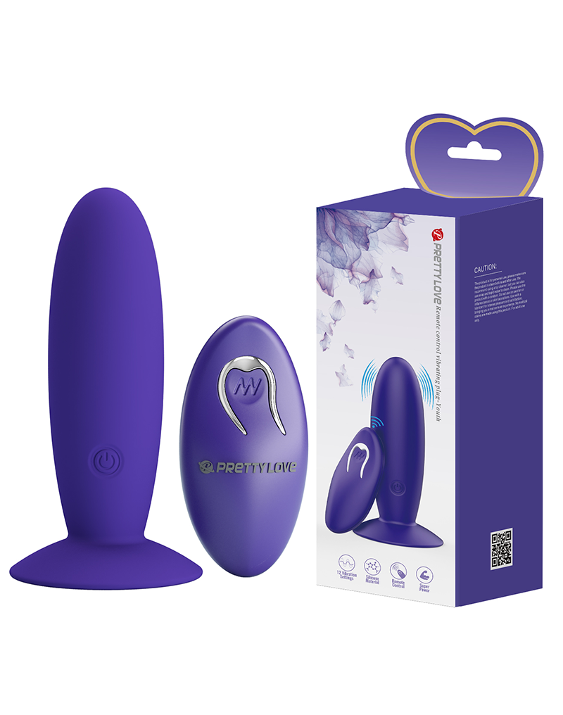 Pretty Love - Murray-Youth - Vibrerende Buttplug met Afstandsbediening - Paars