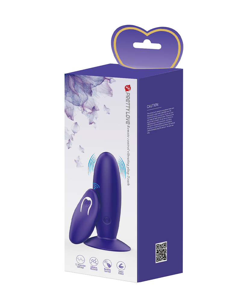 Pretty Love - Murray-Youth - Vibrerende Buttplug met Afstandsbediening - Paars