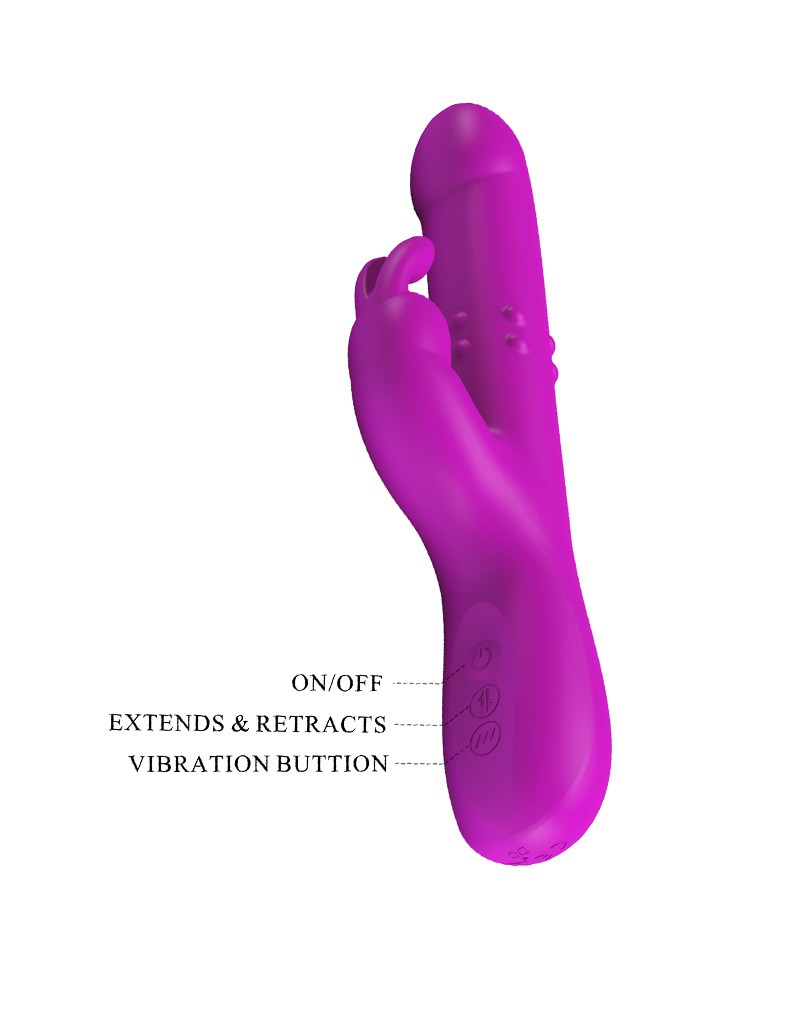 Pretty Love - Reese - Thrusting Rabbit Vibrator - Roze