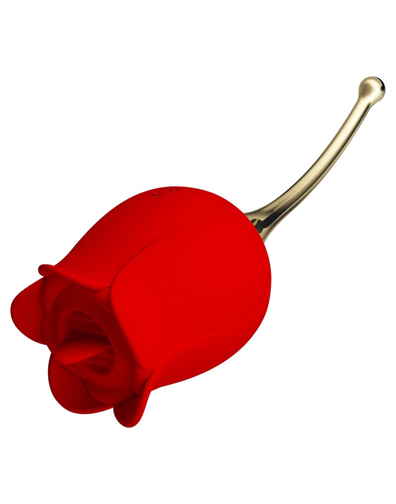 Pretty Love - Rose Lover - Clitorisvibrator met likstimulator - Goud & Rood