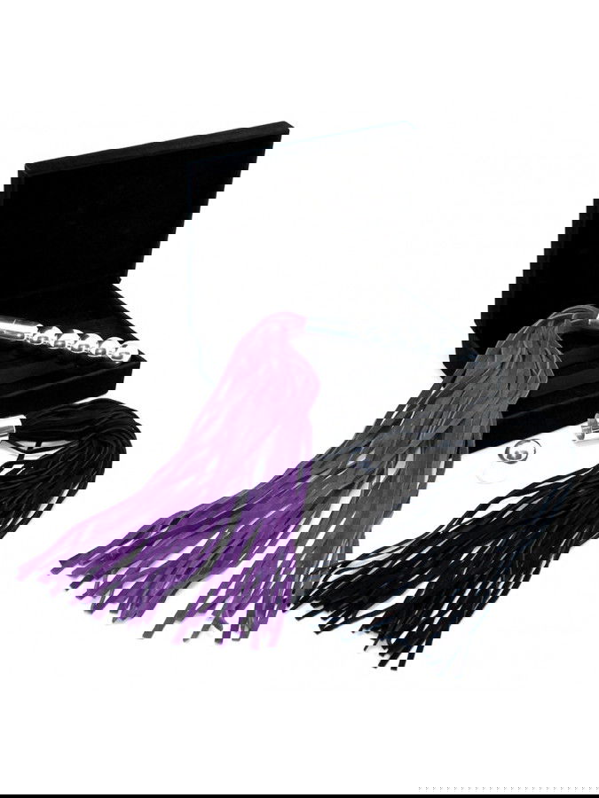 Rimba - 2 Suede zwepen met aluminium handvat