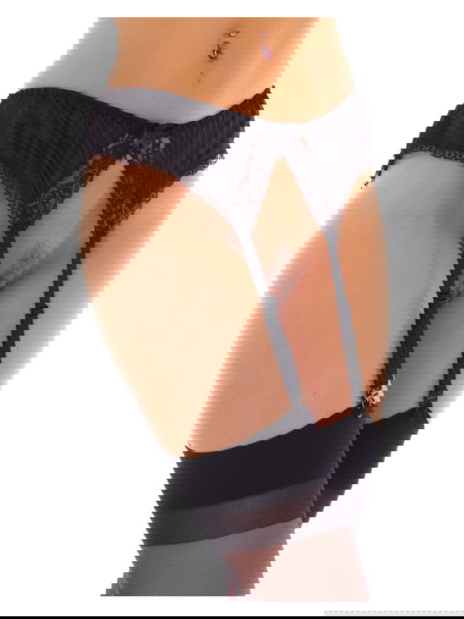 Amorable by Rimba - Jarretelgordel met Kousen - One Size - Zwart