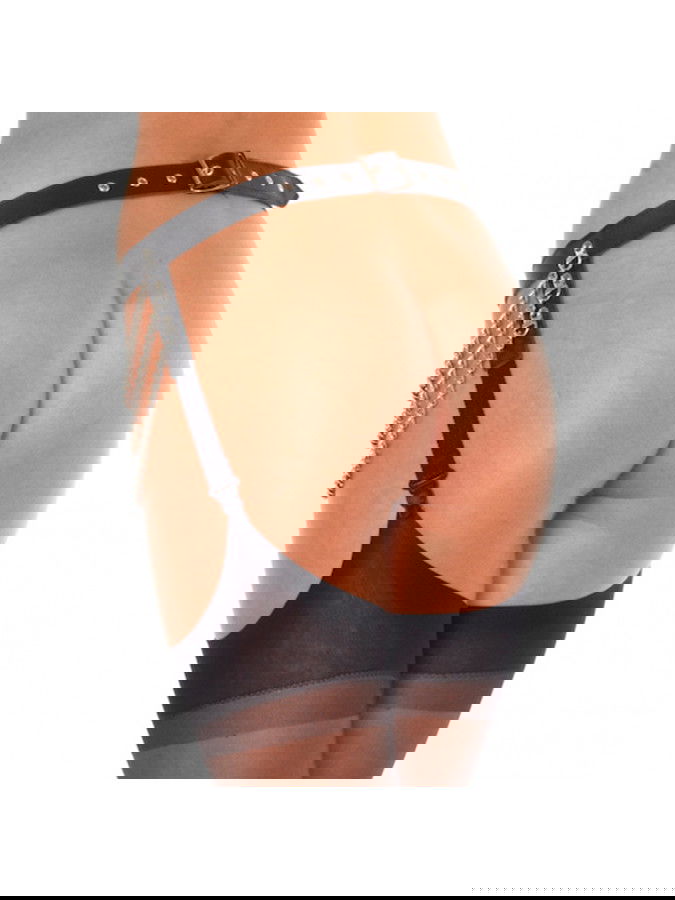 Rimba - Lederen Jarretelgordel met kettingen