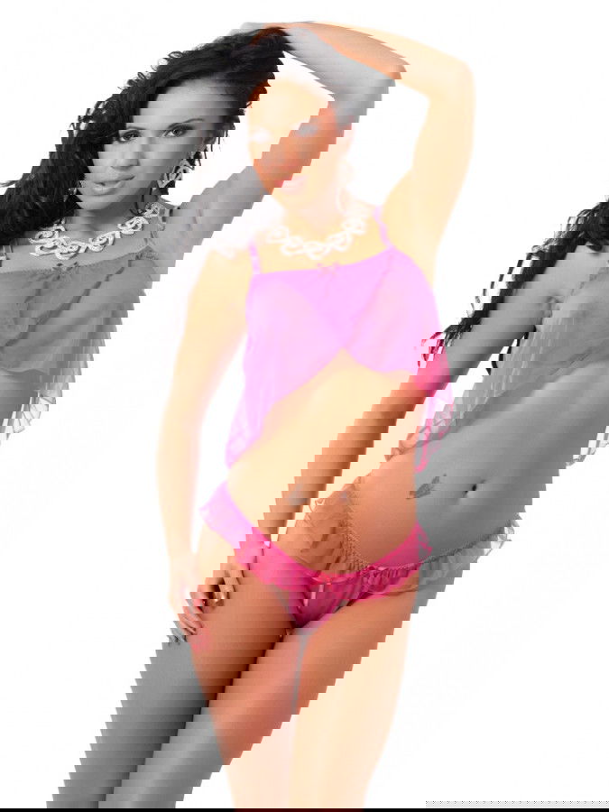 Amorable by Rimba - Babydoll met string - One Size - Roze