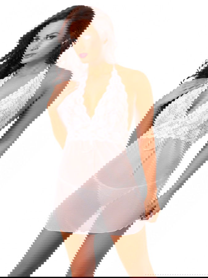 Amorable by Rimba - Mini Jurk met G-string - One Size - Wit