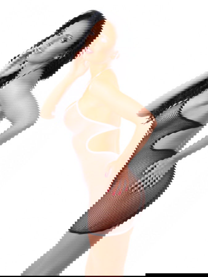 Rimba - Mini visnet jurkje met strass