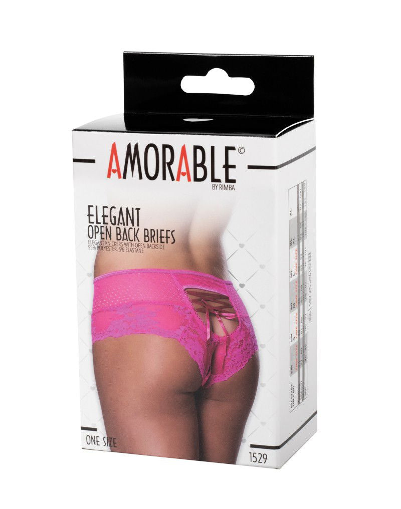Amorable by Rimba - Slip met Open Achterkant - One Size - Roze