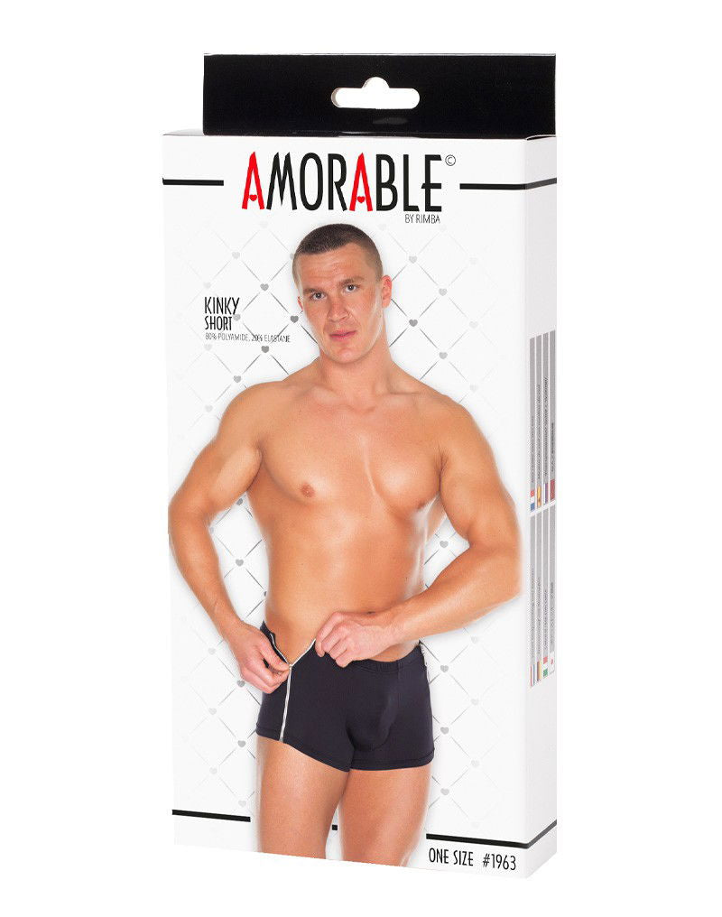 Amorable by Rimba - Boxershort met 2 ritsen - One Size - Zwart