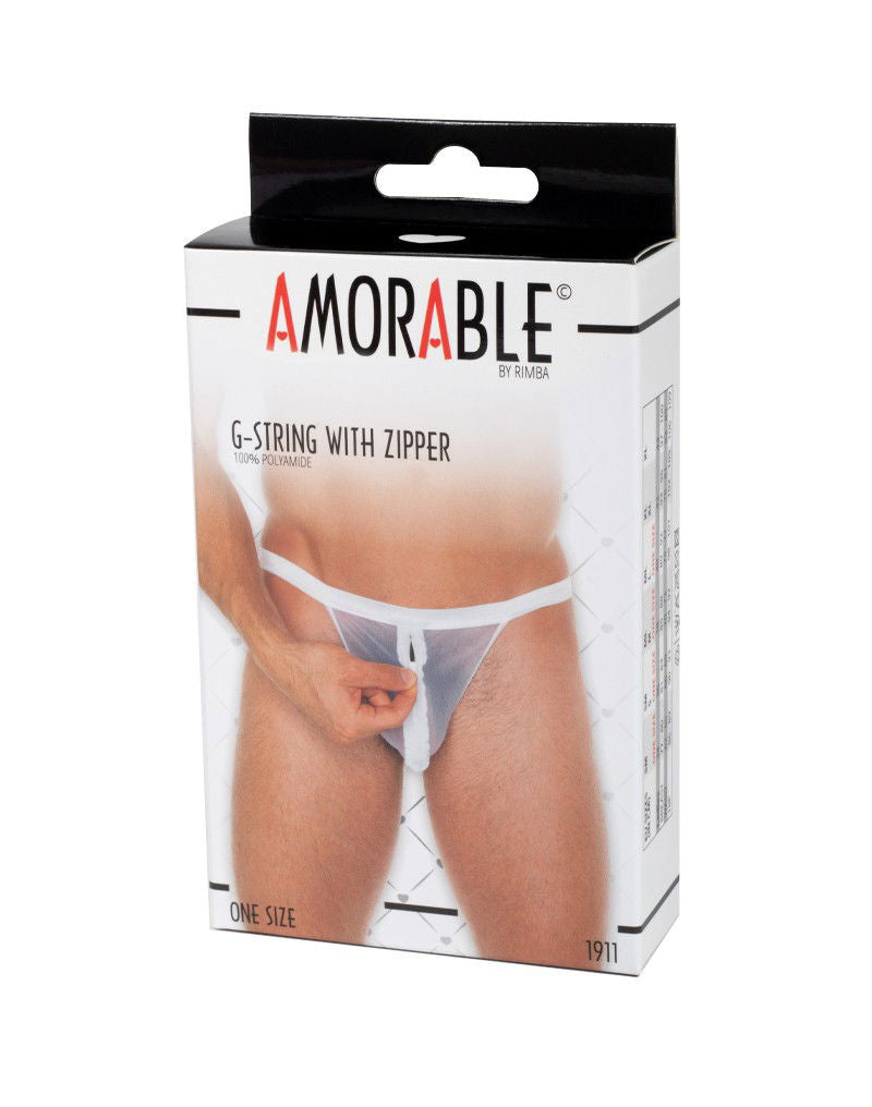 Amorable by Rimba - Doorzichtige string met ritssluiting - One Size