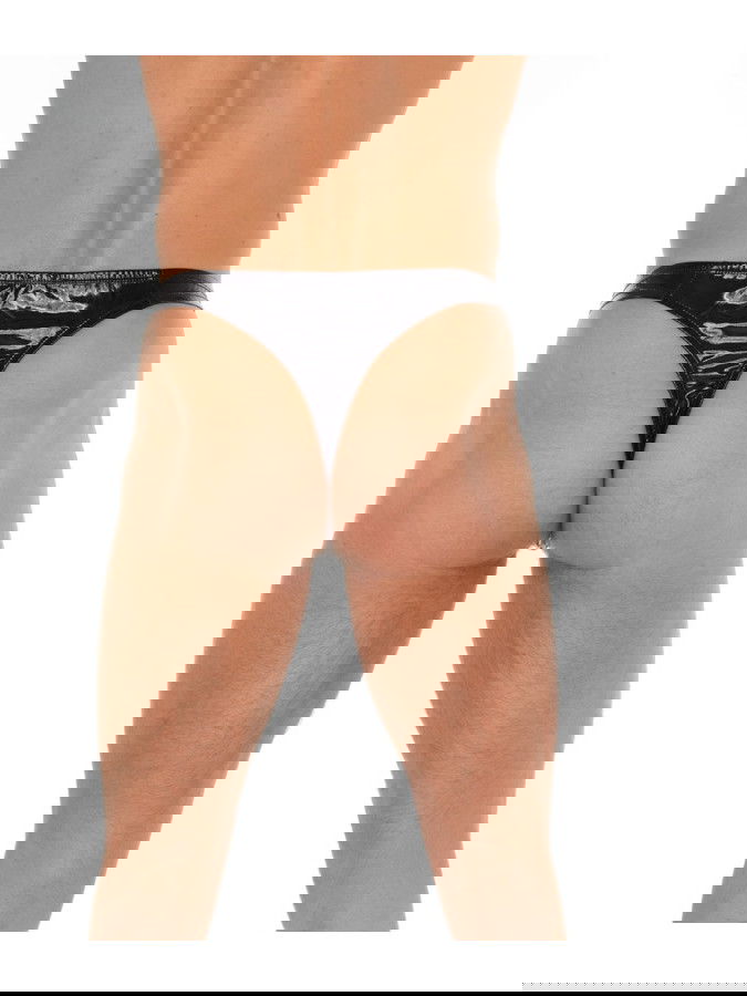 Amorable by Rimba - String met lak look - One Size - Zwart