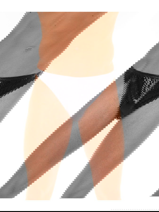 Amorable by Rimba - String met lak look - One Size - Zwart