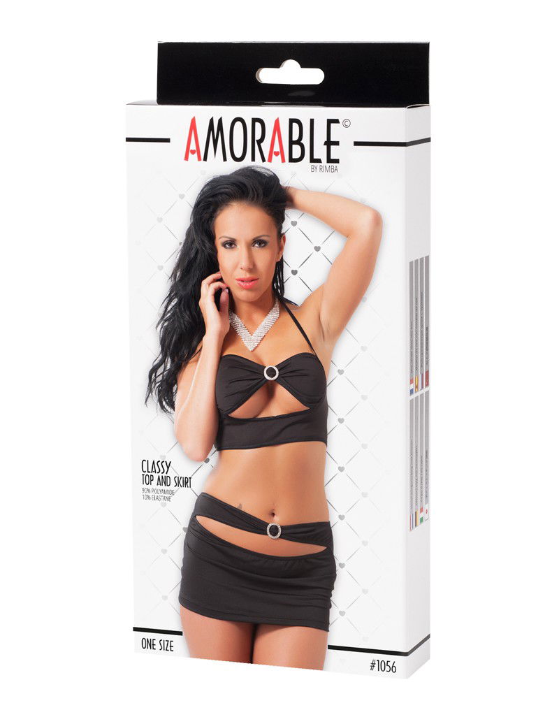 Amorable by Rimba - Mini Rok met Top - One Size - Zwart