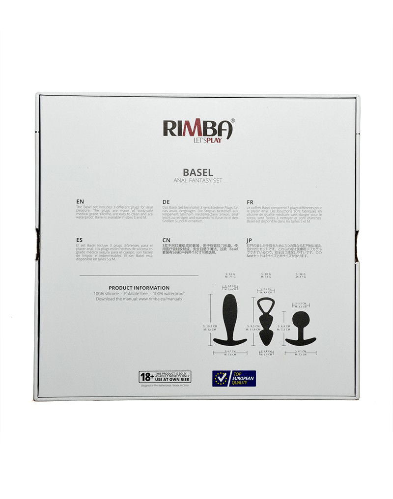 Rimba Toys - Basel - Set of Butt Plugs Maat M - Zwart