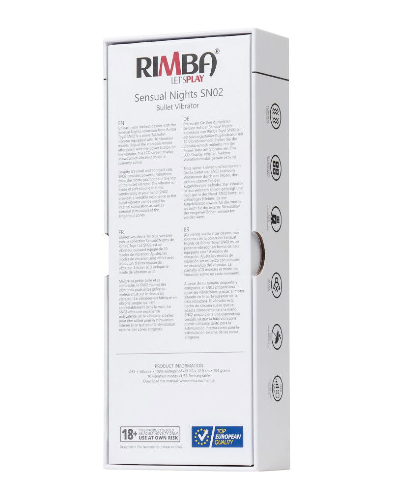 Rimba Toys - Sensual Nights SN02 - Bullet Vibrator - Zwart