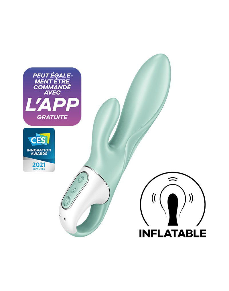 Satisfyer - Air Pump Bunny 5+ - Opblaasbare Rabbit Vibrator (met App Control) - Mint