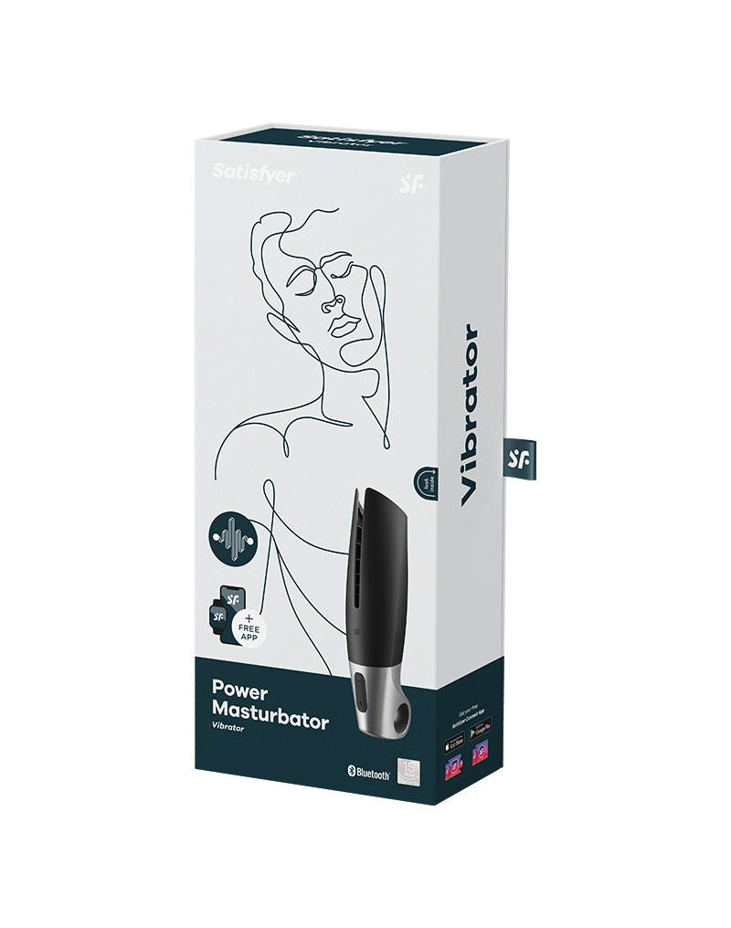 Satisfyer - Power Masturbator (met App Control) - Masturbator - Zwart & Zilver