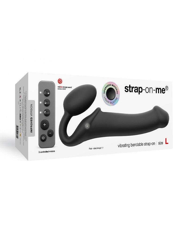 Strap-On-Me - Buigbare Strap-On Vibrator met Afstandsbediening Maat L