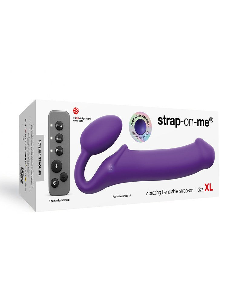 Strap-On-Me - Buigbare Strap-On Vibrator met Afstandsbediening Maat