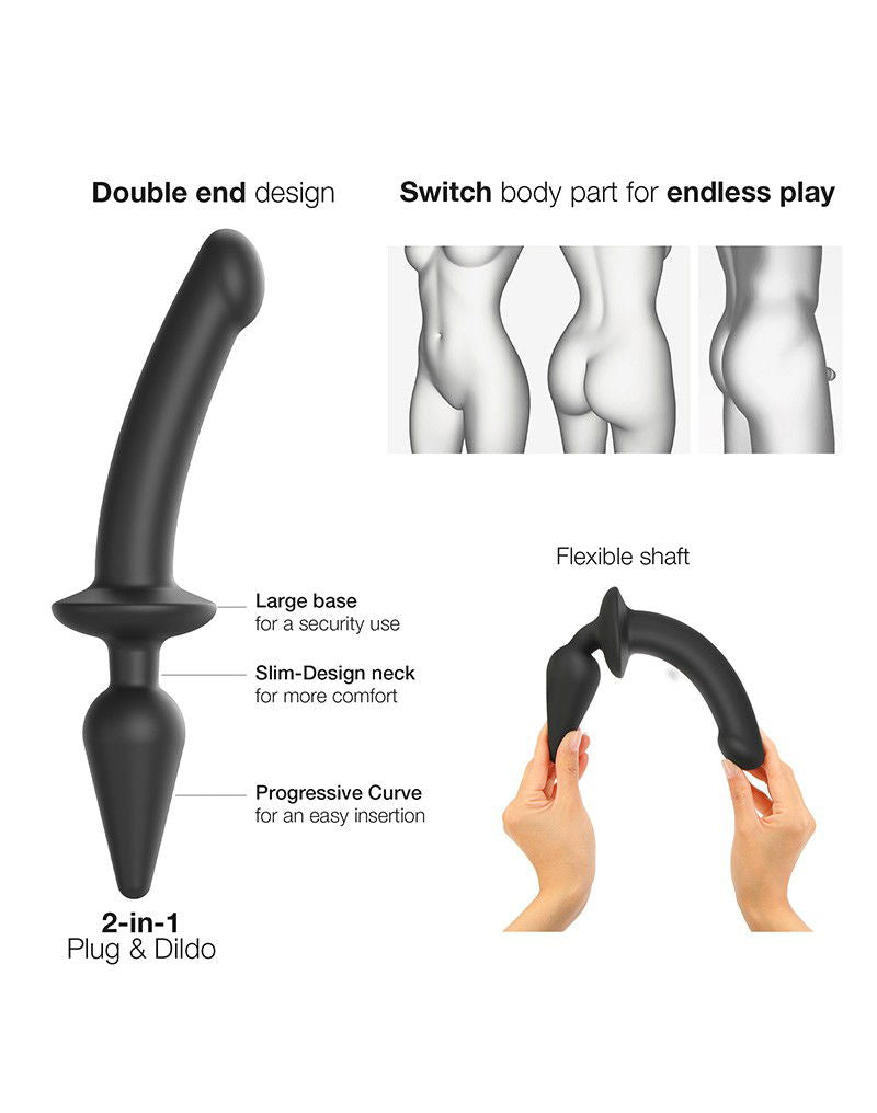 Strap-On-Me - Semi-Realistische Switch Plug-In - 2-in-1 Dildo & Butt Plug Maat L