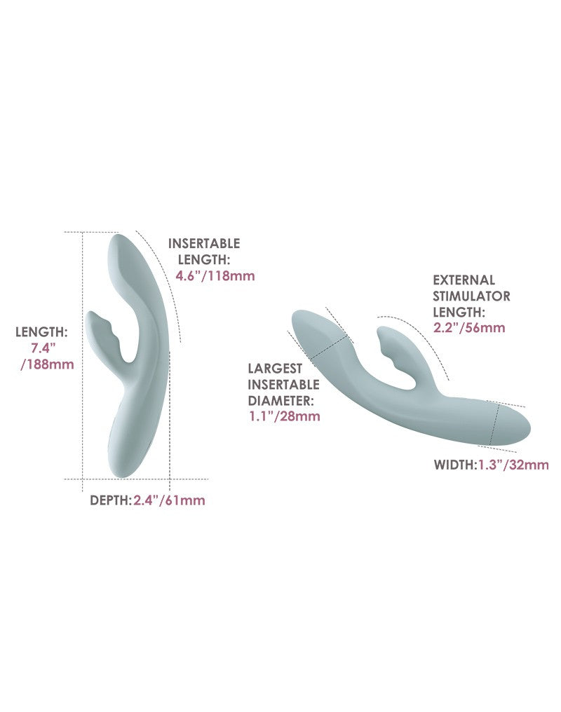 SVAKOM - Chika - verwarmende Rabbit Vibrator App controlled - Grijs