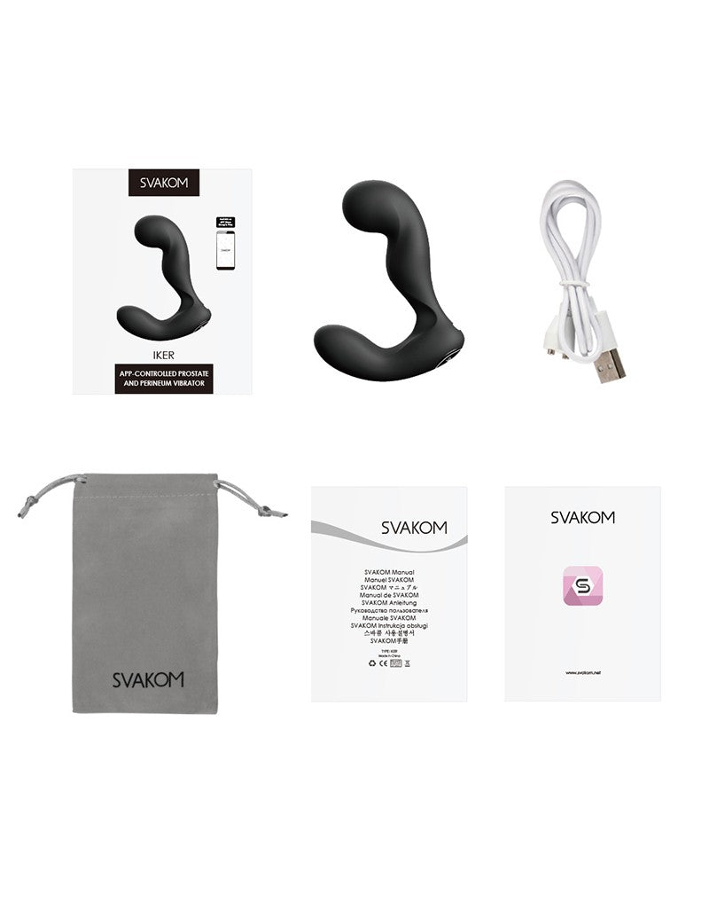SVAKOM - Iker - App-gestuurde perineum- en prostaatstimulator - Zwart