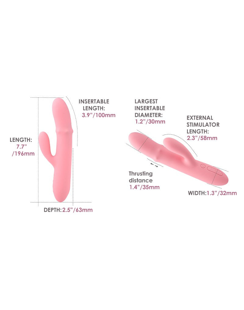 SVAKOM - Mora Neo - Interactieve Rabbit Vibrator met stimulerende kralen - Roze