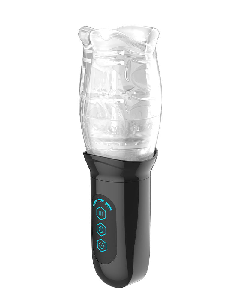 Rimba Toys – Orgastobator 05 – Mannelijke Masturbator – Zwart & Transparant