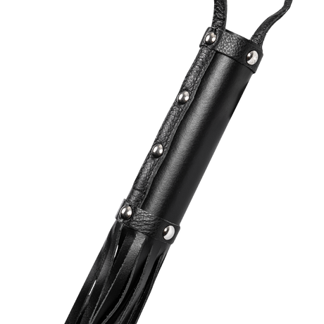 Rimba Bondage Play - Zweep met 19 Strengen (80 cm) - Zwart